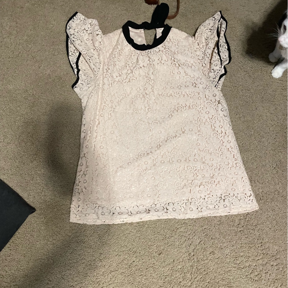 Cute lace dress shirt cream color